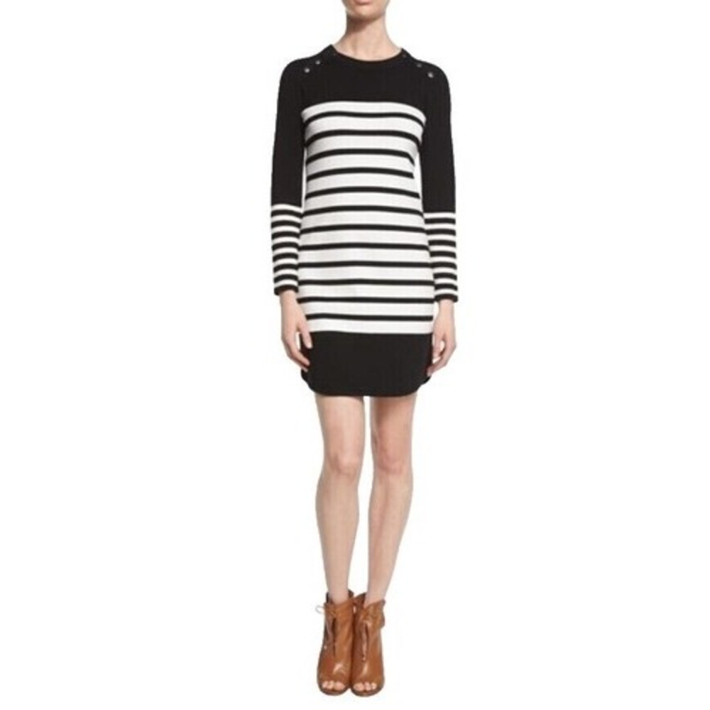 Rebecca Minkoff Scottie Black and White Striped Sweater Dress Size XS